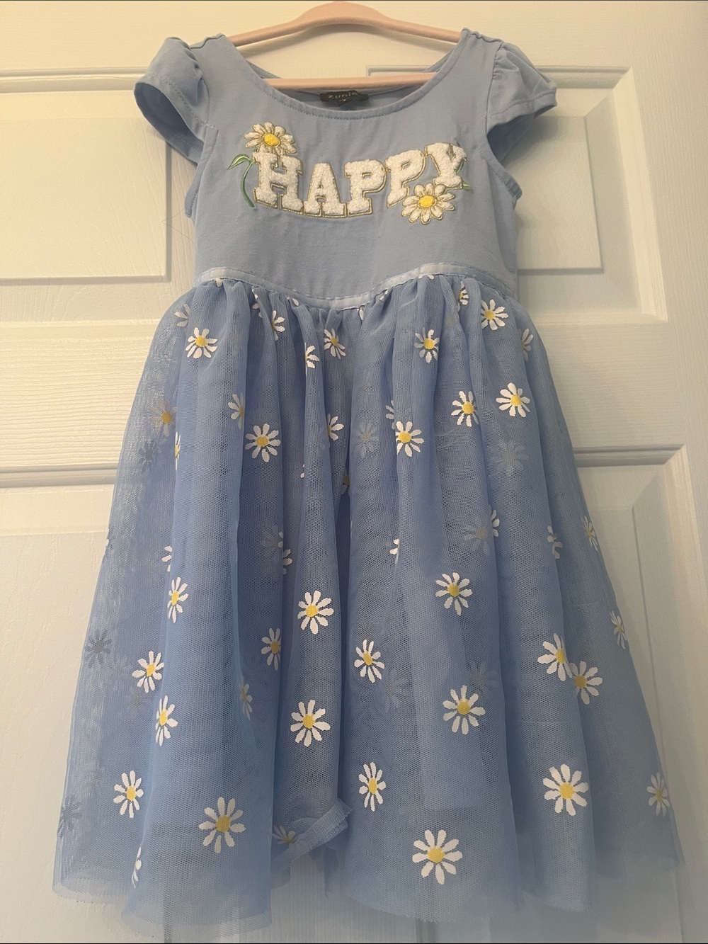 Zunie Blue Daisy "Happy" Tulle Dress